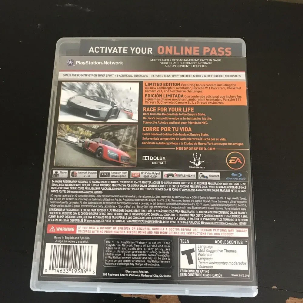 Need for Speed: The‎ Run (Sony PlayStation 3, 2011) PS3 Limited Edition untested